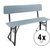 Stagecaptain BBB-119 GY Panchina Da Birreria Hirschgarten Con Schienale 119 cm Grigio Set 4 Pezzi thumbnail 1