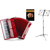 Classic Cantabile 72 Bass Accordeon "Secondo V" Set Rood thumbnail 1