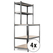 Stagecaptain WBR-175 SR Scaffale da Banco da Lavoro con Ripiani in Legno Argento Set 4x