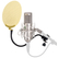 Pronomic CM-100S Micrófono de Condensador de Estudio Plata Set Incluye Paravientos Dorado