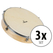 XDrum HTM-12S Tamburo a Mano 12" con Pelle Naturale Set da 3