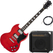 Rocktile Pro S-Red E-Gitarre HC AK20GR SET