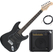 Rocktile Pro ST60-BK Guitarra Eléctrica All Black AK20G Set