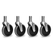 Set de 4 roulettes de transport Stagecaptain 125 mm sans frein