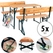 Stagecaptain BBDL-119 Hirschgarten Conjunto De Muebles Para Carpa De Cerveza Con Respaldo Para Balcón 119 cm Natural 5x Set