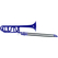 Classic Cantabile MardiBrass Kunststof Bb/F-kwarttrombone blauw