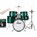 XDrum Junior Pro Kids Drum Kit Emerald Green Sparkle incl. School