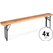 Stagecaptain BBB-170 Hirschgarten Banco De Cervecería 170 cm Natural Set De 4