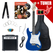 Set De Guitarras Eléctricas Rocktile Banger's Pack Blue Incl. Amplificador, Funda, Afinador, Cable, Correa, Cuerdas Y Escuela Incl. CD/DVD