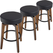 Classic Cantabile Tabouret de Pub pour Guitare, teinté foncé, lot de 3