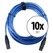 Pronomic Stage XFXM-Blue-10 Câble Micro XLR 10 m Bleu Métallique Lot de 10