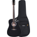 Classic Cantabile WS-10BK-CE Westerngitarre schwarz mit Tonabnehmer Softcase Set