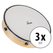 XDrum HTM-10K 10" Tamburo a Mano con Pelle in Plastica Set da 3