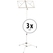 Classic Cantabile 90 Music Stand Medium Nickel 3-Piece Set