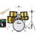 XDrum Junior Pro Kids Drum Set Sunset Gold Sparkle incl. School