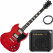 Rocktile Pro S-Red Electric Guitar Heritage Cherry AK20G Set