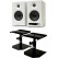 Vulkkano Pro4 Studiomonitore weiß Stativ Set