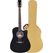 Classic Cantabile WS-10BK-CE Black Western Guitar with Pickup Hardcase Set