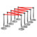 Stagecaptain PLS-200S Barrier Post Crowd Control System Silver 10x Set