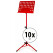 Classic Cantabile Leggio Orchestrale In Lamiera Forata Heavy Rosso Set Da 10