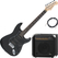 Rocktile Pro ST60-BK Guitarra Eléctrica All Black Set AK20GR