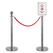 Stagecaptain PLS-150 Deluxe 2.1-150S Barrier Post Crowd Control System 1.5m Silver Set with Sign Holder