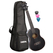 Cascha HH 2305L Premium Mahagoni Tenor Ukulele Set Schwarz Linkshänder