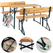Stagecaptain BBDL-119 Hirschgarten Conjunto De Banco De Cervecería Con Respaldo Para Balcón 119 cm Natural