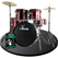 XDrum Rookie 22" Standard Drumstel Compleetset Ruby Red incl. School