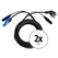 Pronomic Stage EUPPX-2.5 Hybridkabel Euro/Powerplug/XLR 2x Set