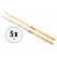 5 Paires de Baguettes XDrum 5A Pointe Nylon