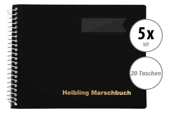 Helbling BMS20 Marschbuch schwarz 20 Taschen 5x Set image 1