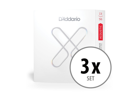 D'Addario XS 80/20 Bronze Coated 13-56 Medium 3x Set image 1
