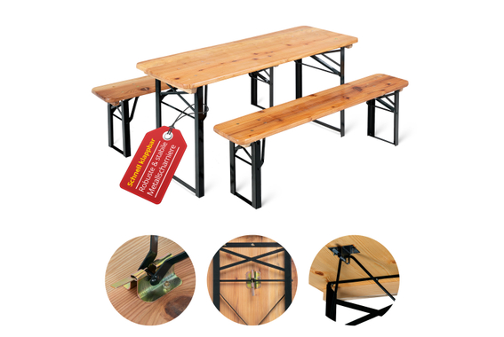 Stagecaptain BBK-110 Hirschgarten Kinder-Festzeltgarnitur 110 cm Natur  - Retoure (Zustand: sehr gut) image 1
