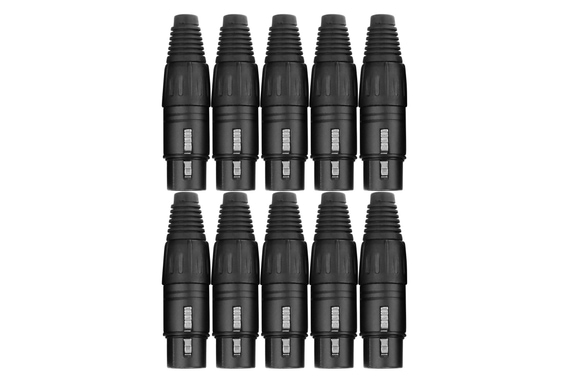Pronomic set de clavijas XLR-hembra 10 piezas negro image 1