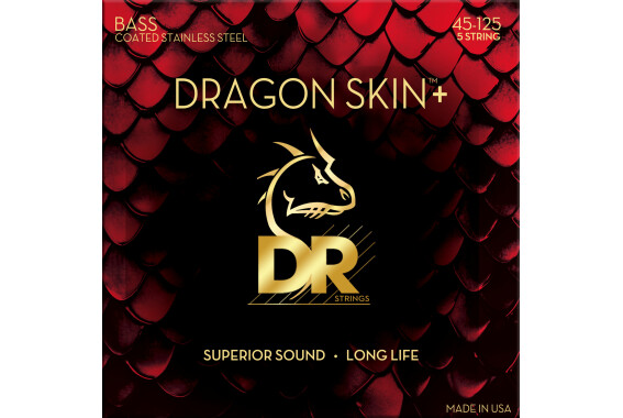 DR Strings Dragon Skin+ Bass Stainless Steel DBS5-45 Medium 45-125 image 1