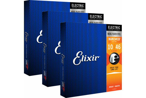 Elixir 12052 Electric Nanoweb Light 3x Set image 1