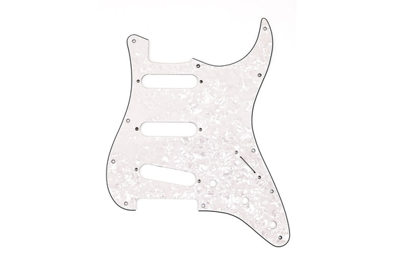 Fender Pickguard Strat SSS 4-ply White Pearl image 1