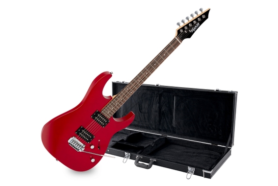 Shaman Element Series HX-100 RD Guitarra eléctrica de rojo satinado con estuche image 1