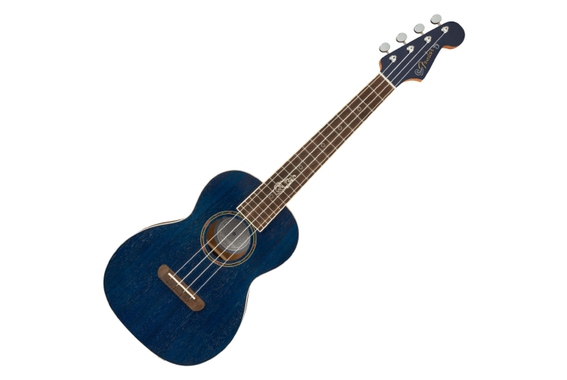 Fender Dhani Harrison Ukulele Sapphire Blue Transparent image 1
