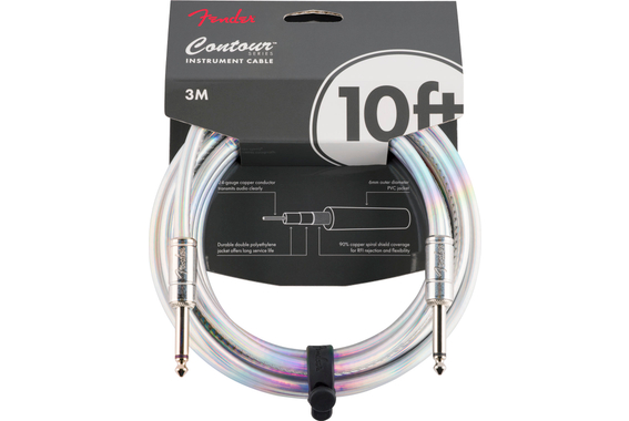 Fender Contour Series 10' Câble Pour Instrument Iridescent image 1