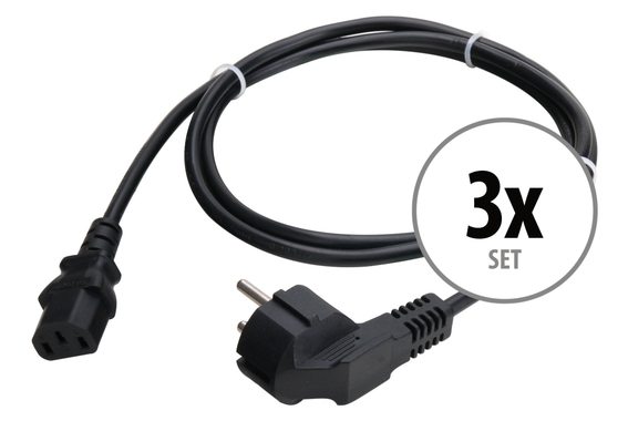 Pronomic EUIEC-1.5 set de 3x cable para conexion a red 1,5m 3x SET image 1