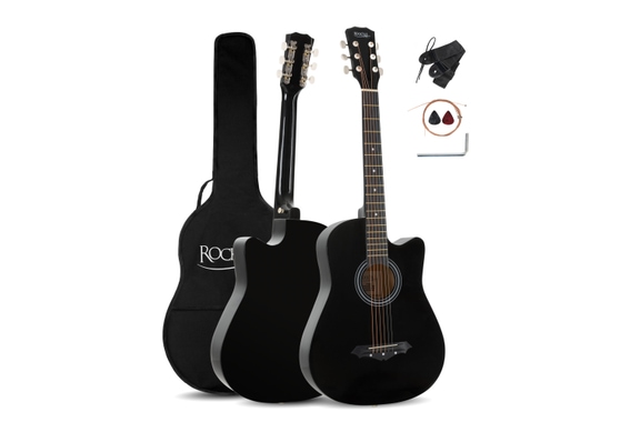 Rocktile WSD-5C-BK Slim Line Set de guitare folk Noir image 1
