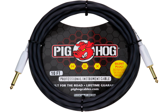 Pig Hog Hex Series Silent Cavo 3m Grey image 1