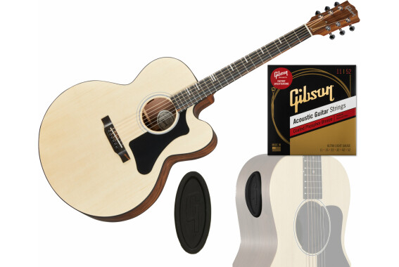 Gibson G-200 EC Natural Port Cover + Saiten Set image 1