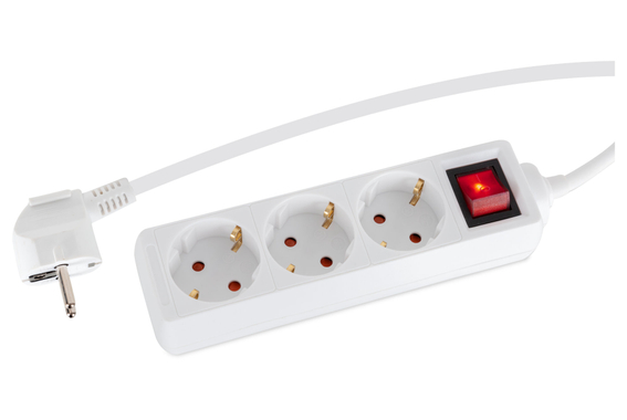 Stagecaptain PSSH-3 power strip with switch white image 1