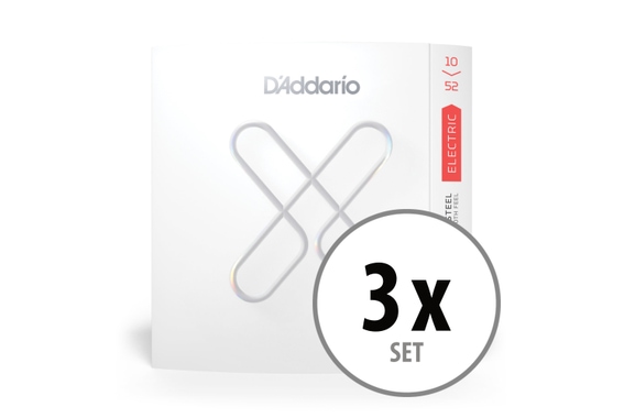 D'Addario XS Nickel Plated Steel 10-52 Light Top/Heavy Bottom 3x Set image 1