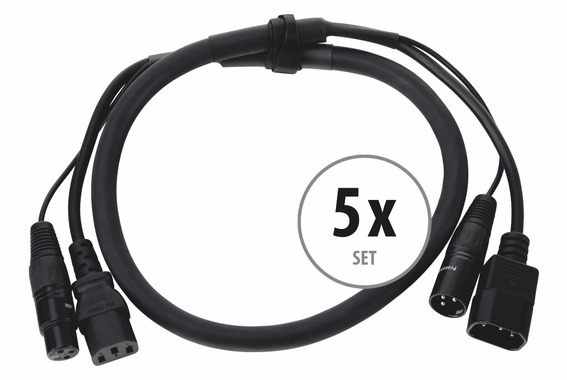 Set de 5 Pronomic Stage IECD-1 DMX câble hybride C/DMX 1m image 1