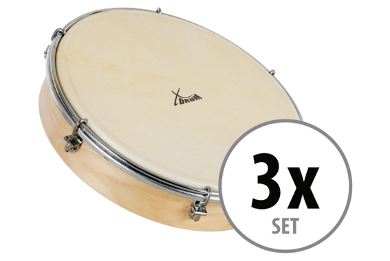XDrum HTM-12S 12" Hand Drum with Natural Skin Set of 3 image 1