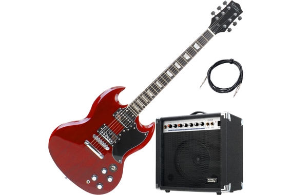 Rocktile Pro S-Red E-Gitarre Heritage Cherry AK20GR Set image 1